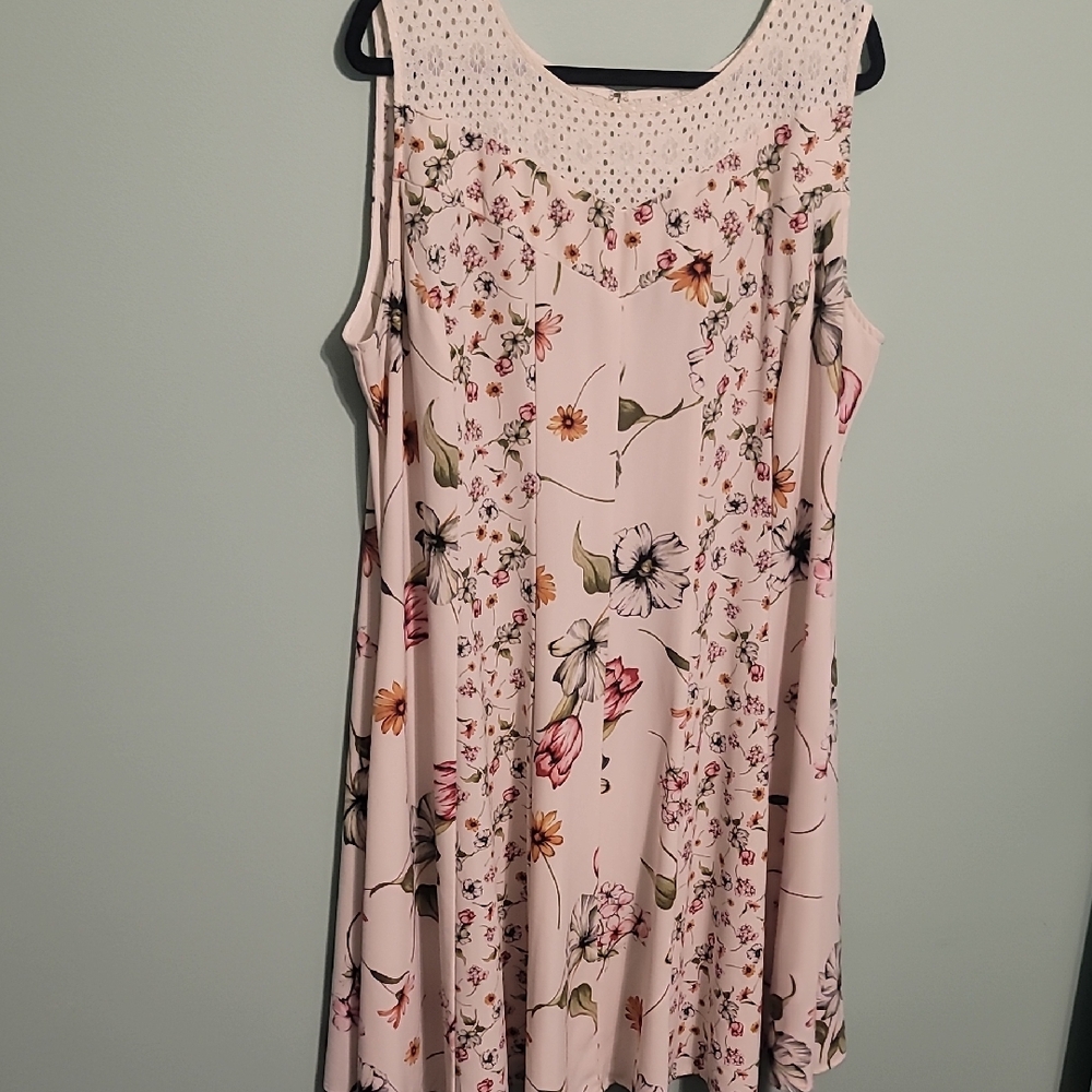 Julian Taylor Floral Mini Dress - Pink and Cream